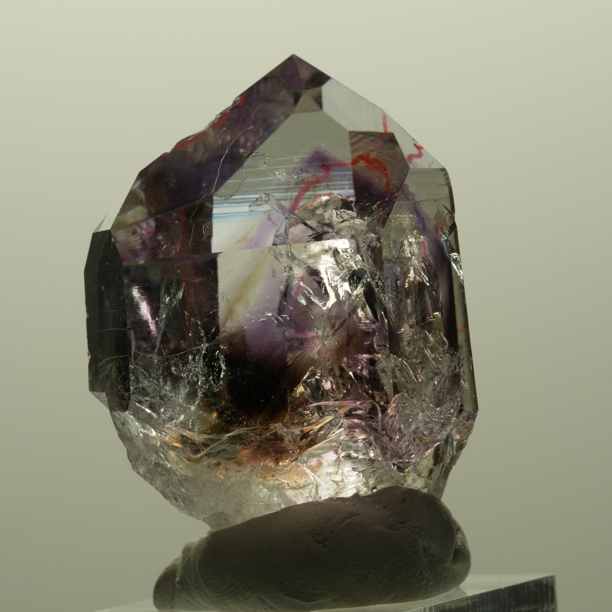 Enhydro Lemurian Phantom Amethyst Spitze, 1x Blase (groß) Streep Mine, Namibia 43*29*27mm #14807
