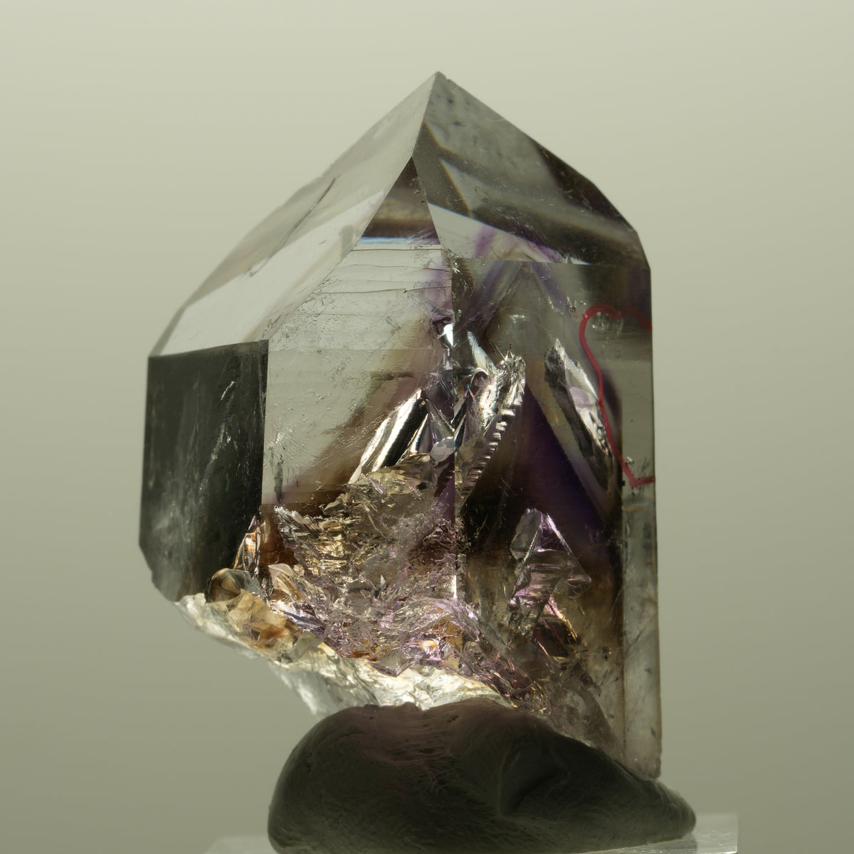 Enhydro Lemurian Phantom Amethyst Spitze, 1x Blase (groß) Streep Mine, Namibia 43*29*27mm #14807