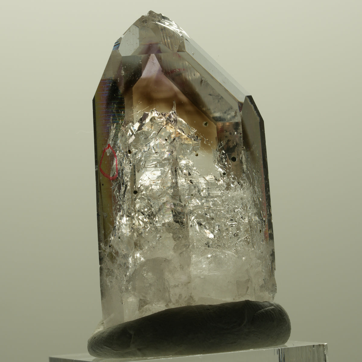 Enhydro Lemurian Phantom Amethyst, Hämatit, 1x Blase Streep Mine, Namibia 44*24*17mm #14808