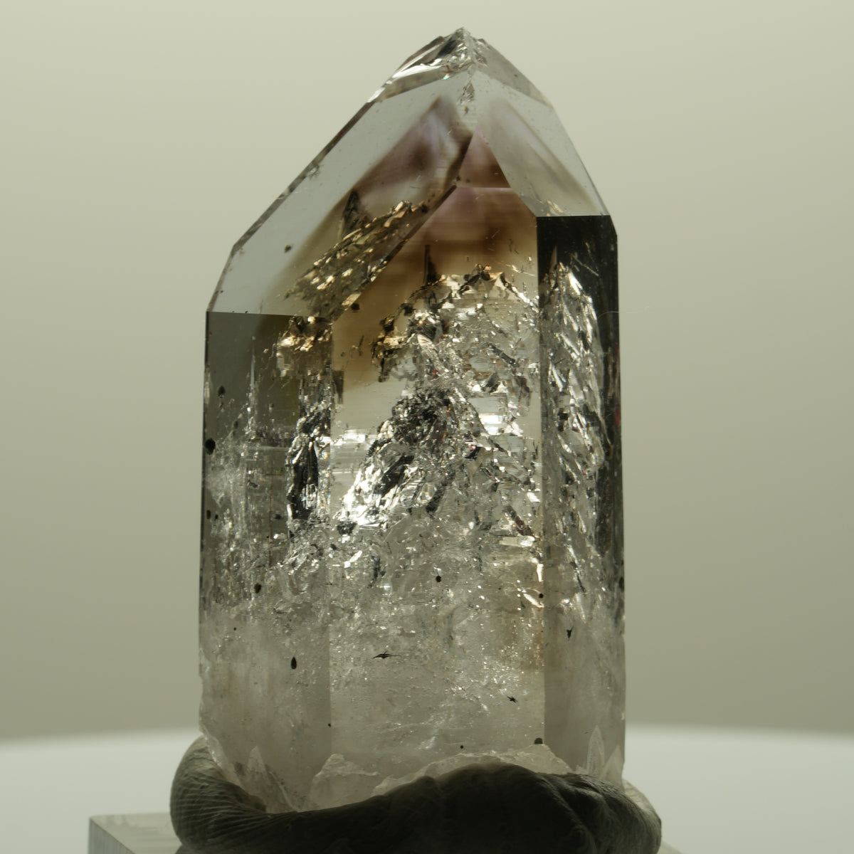Enhydro Lemurian Phantom Amethyst, Hämatit, 1x Blase Streep Mine, Namibia 44*24*17mm #14808