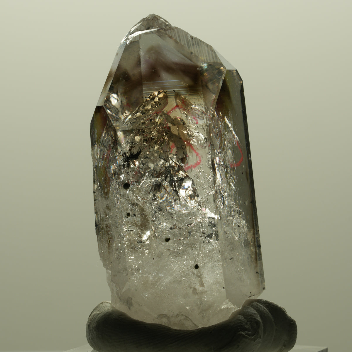 Enhydro Lemurian Phantom Amethyst, Hämatit, 1x Blase Streep Mine, Namibia 44*24*17mm #14808