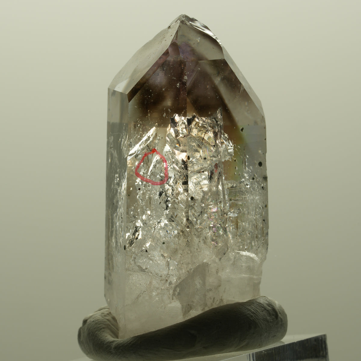 Enhydro Lemurian Phantom Amethyst, Hämatit, 1x Blase Streep Mine, Namibia 44*24*17mm #14808