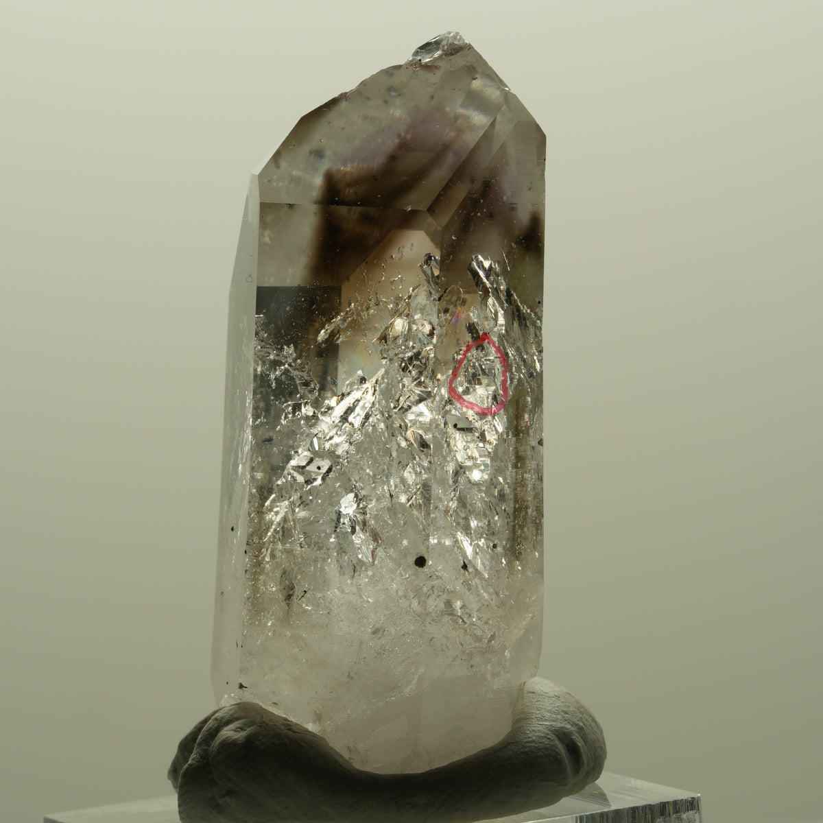 Enhydro Lemurian Phantom Amethyst, Hämatit, 1x Blase Streep Mine, Namibia 44*24*17mm #14808