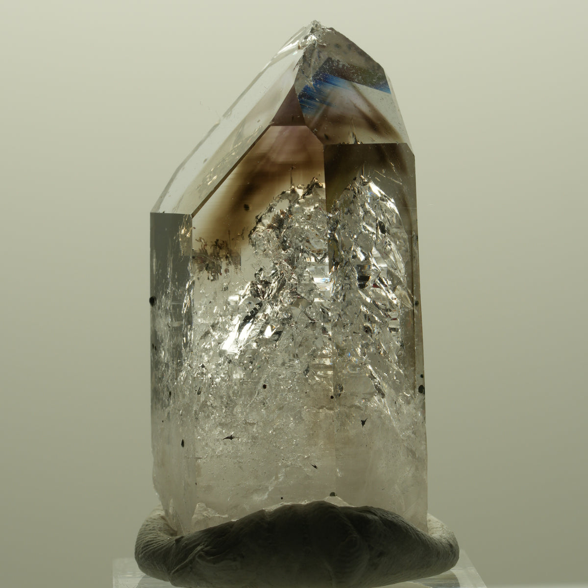 Enhydro Lemurian Phantom Amethyst, Hämatit, 1x Blase Streep Mine, Namibia 44*24*17mm #14808