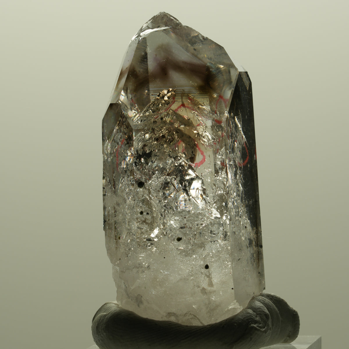 Enhydro Lemurian Phantom Amethyst, Hämatit, 1x Blase Streep Mine, Namibia 44*24*17mm #14808