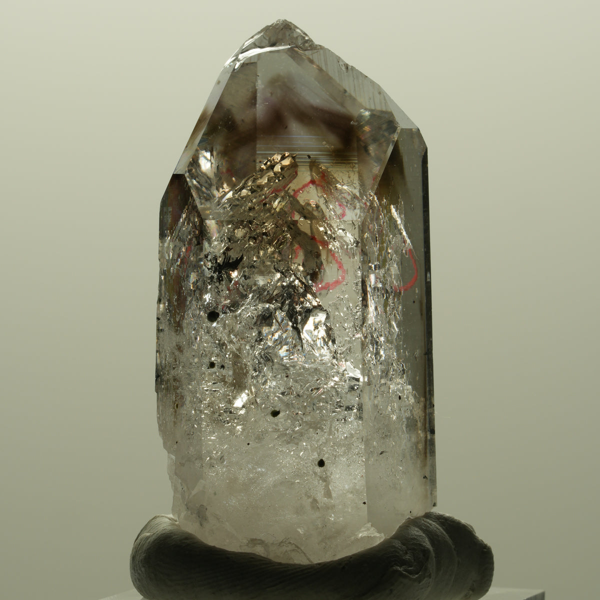 Enhydro Lemurian Phantom Amethyst, Hämatit, 1x Blase Streep Mine, Namibia 44*24*17mm #14808