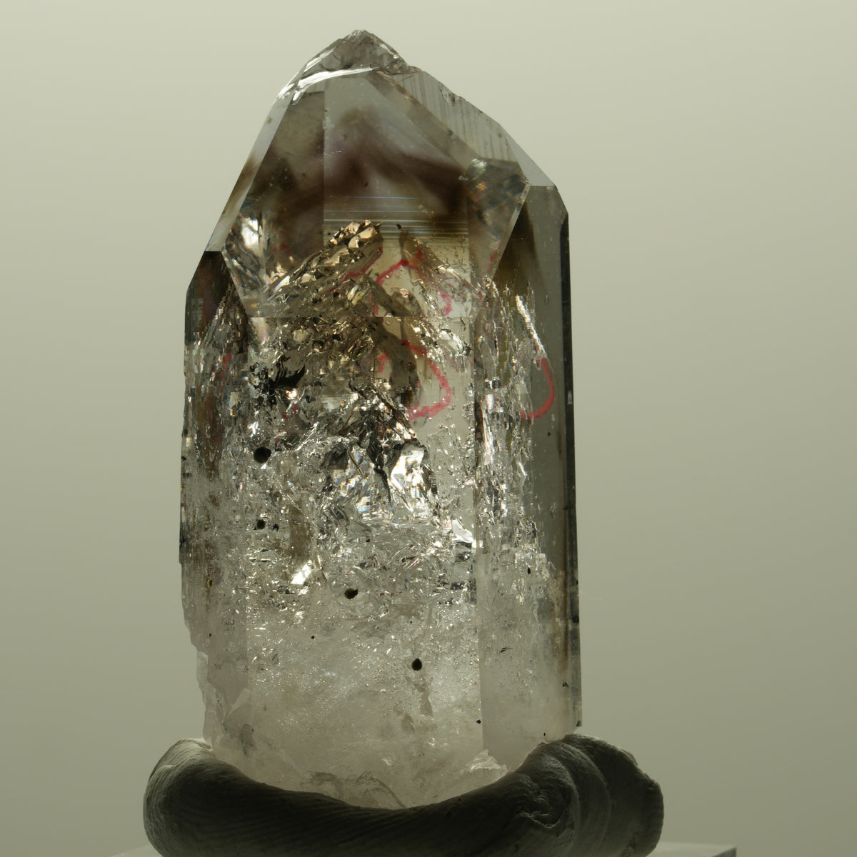 Enhydro Lemurian Phantom Amethyst, Hämatit, 1x Blase Streep Mine, Namibia 44*24*17mm #14808