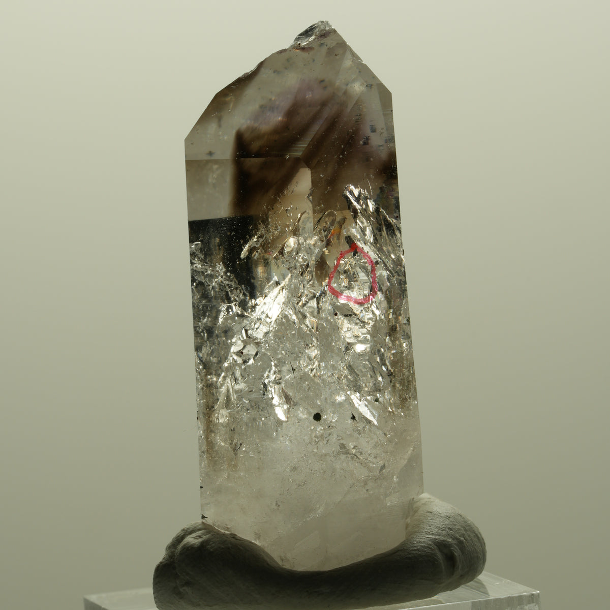 Enhydro Lemurian Phantom Amethyst, Hämatit, 1x Blase Streep Mine, Namibia 44*24*17mm #14808