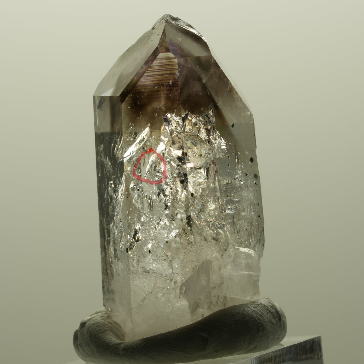 Enhydro Lemurian Phantom Amethyst, Hämatit, 1x Blase Streep Mine, Namibia 44*24*17mm #14808