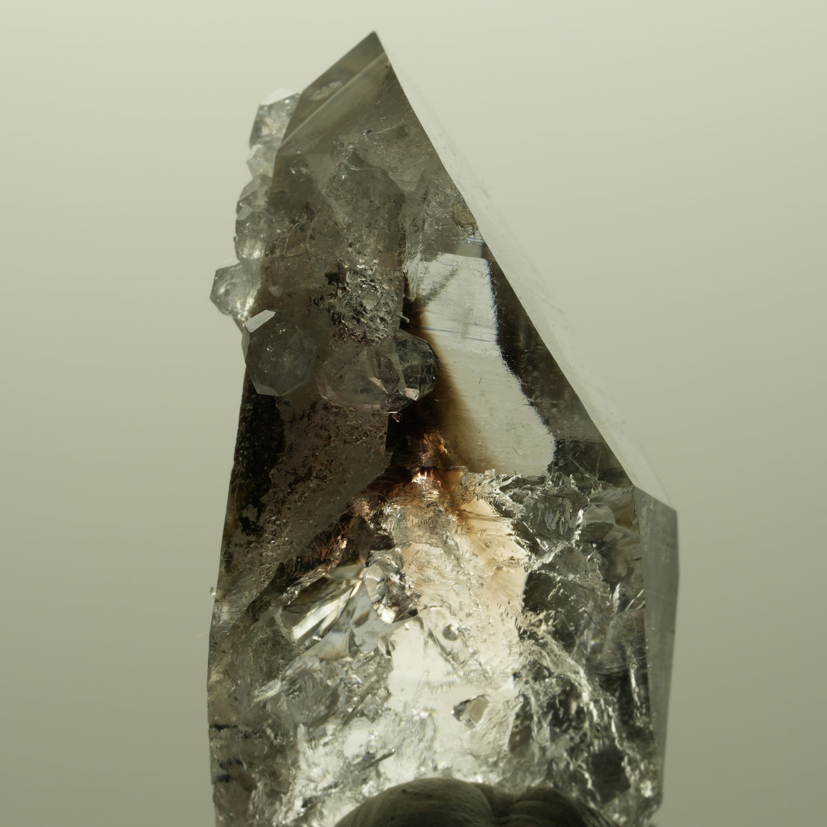 Harlekin Lemurian Phantom Amethyst mit Analcim Streep Mine, Goboboseb, Namibia 51*30*25mm #14809