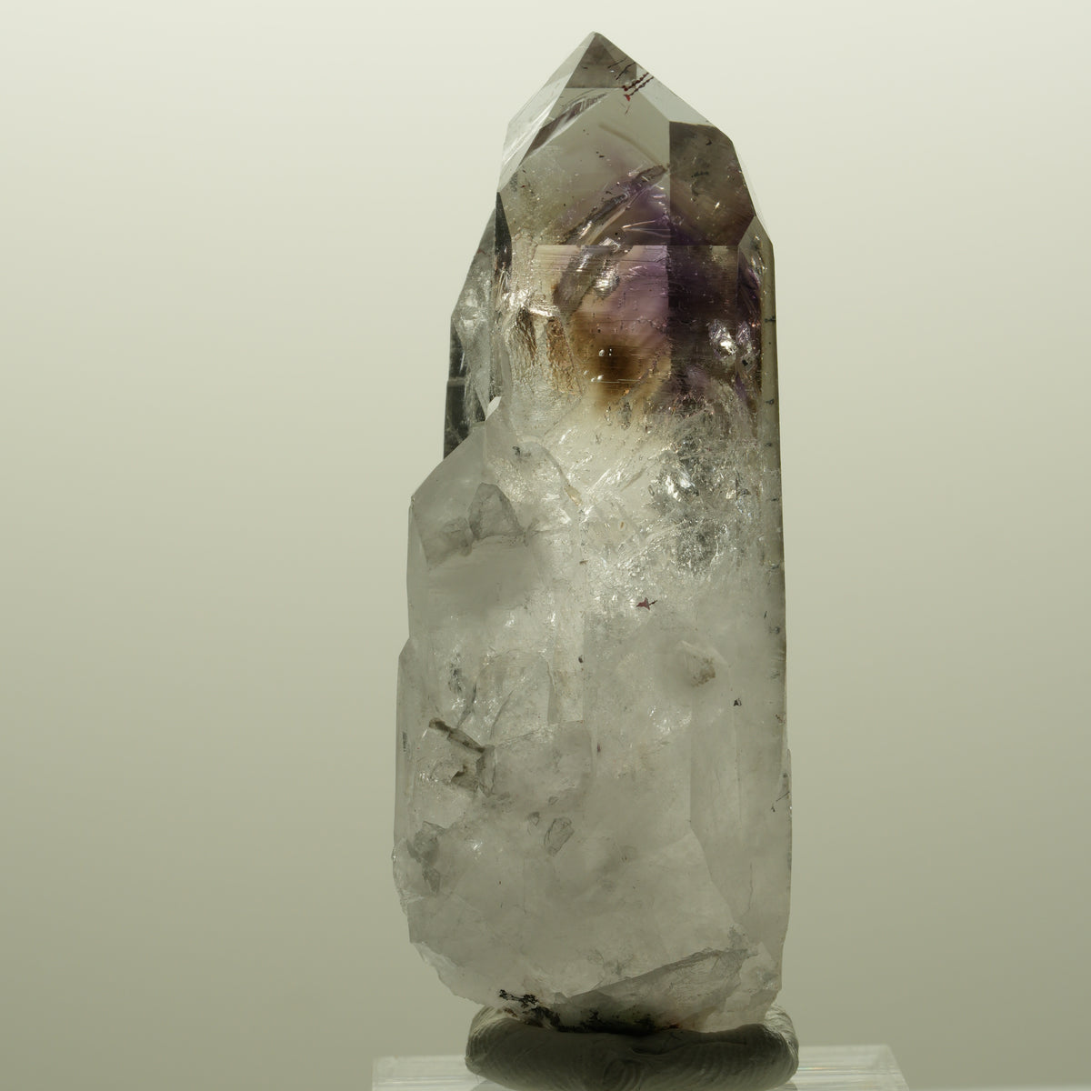 Lemurian Skelett Phantom Amethyst mit Hämatit Streep Mine, Goboboseb, Namibia 59*23*19mm #14812