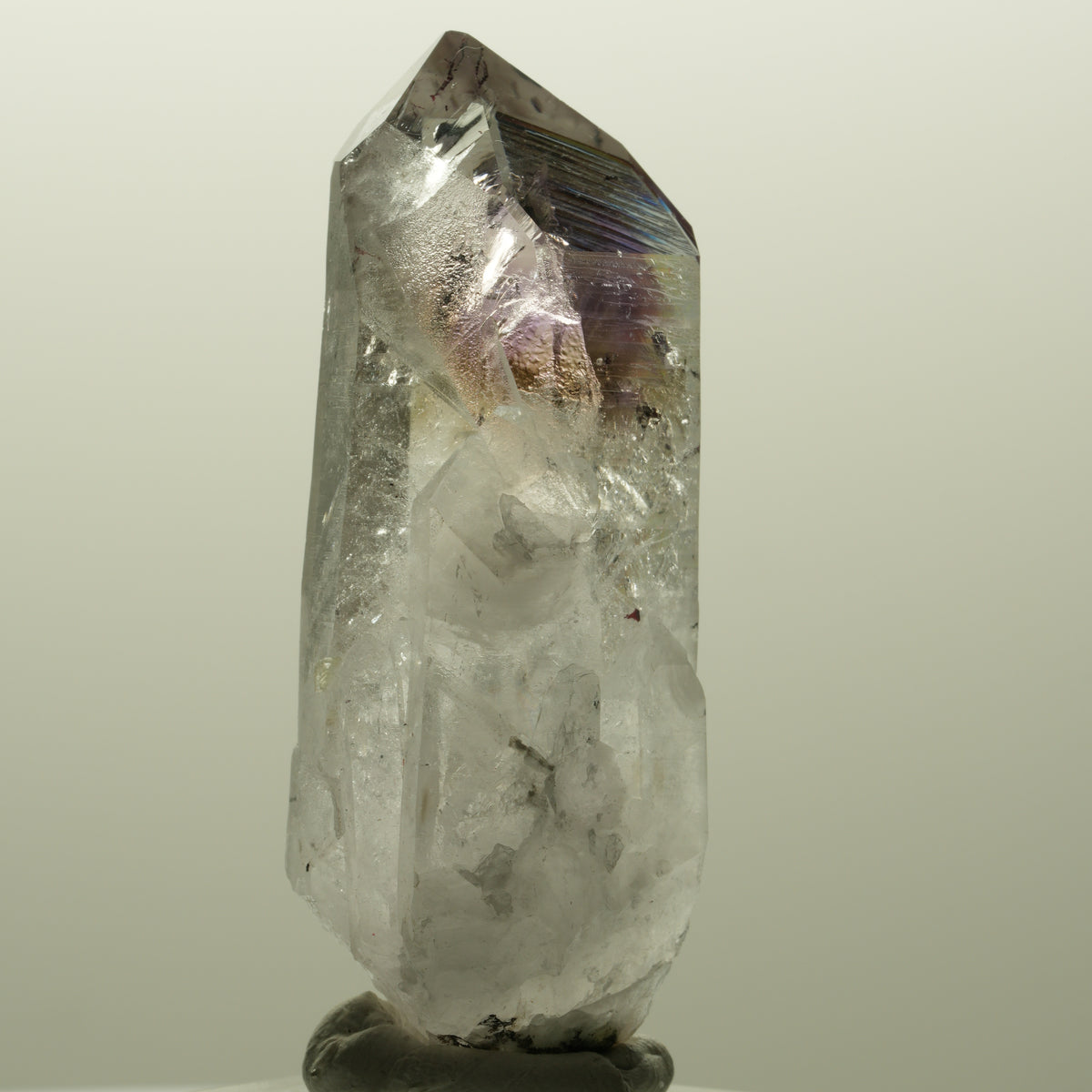 Lemurian Skelett Phantom Amethyst mit Hämatit Streep Mine, Goboboseb, Namibia 59*23*19mm #14812