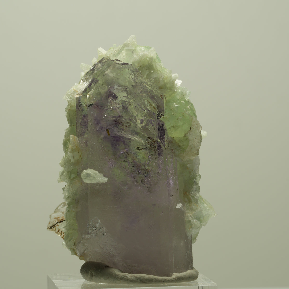 Lemurian Skelett Phantom Amethyst mit Prehnit Streep Mine, Goboboseb, Namibia 47*35*23mm #14816
