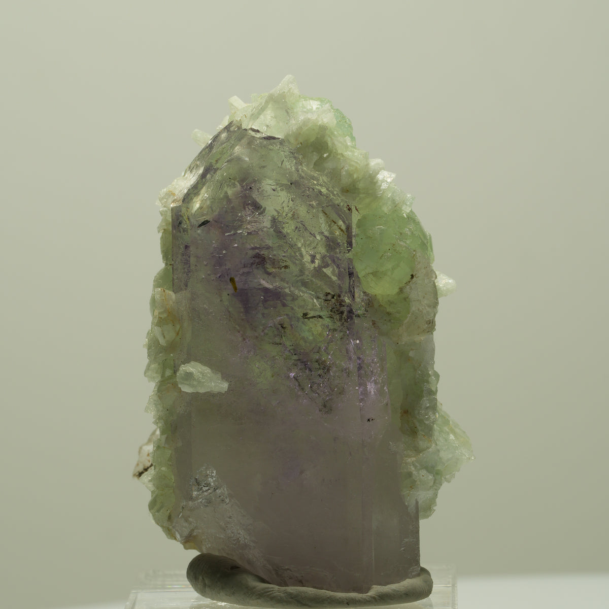 Lemurian Skelett Phantom Amethyst mit Prehnit Streep Mine, Goboboseb, Namibia 47*35*23mm #14816