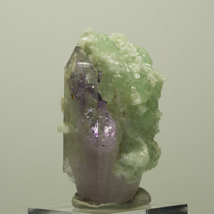 Lemurian Skelett Phantom Amethyst mit Prehnit Streep Mine, Goboboseb, Namibia 47*35*23mm #14816