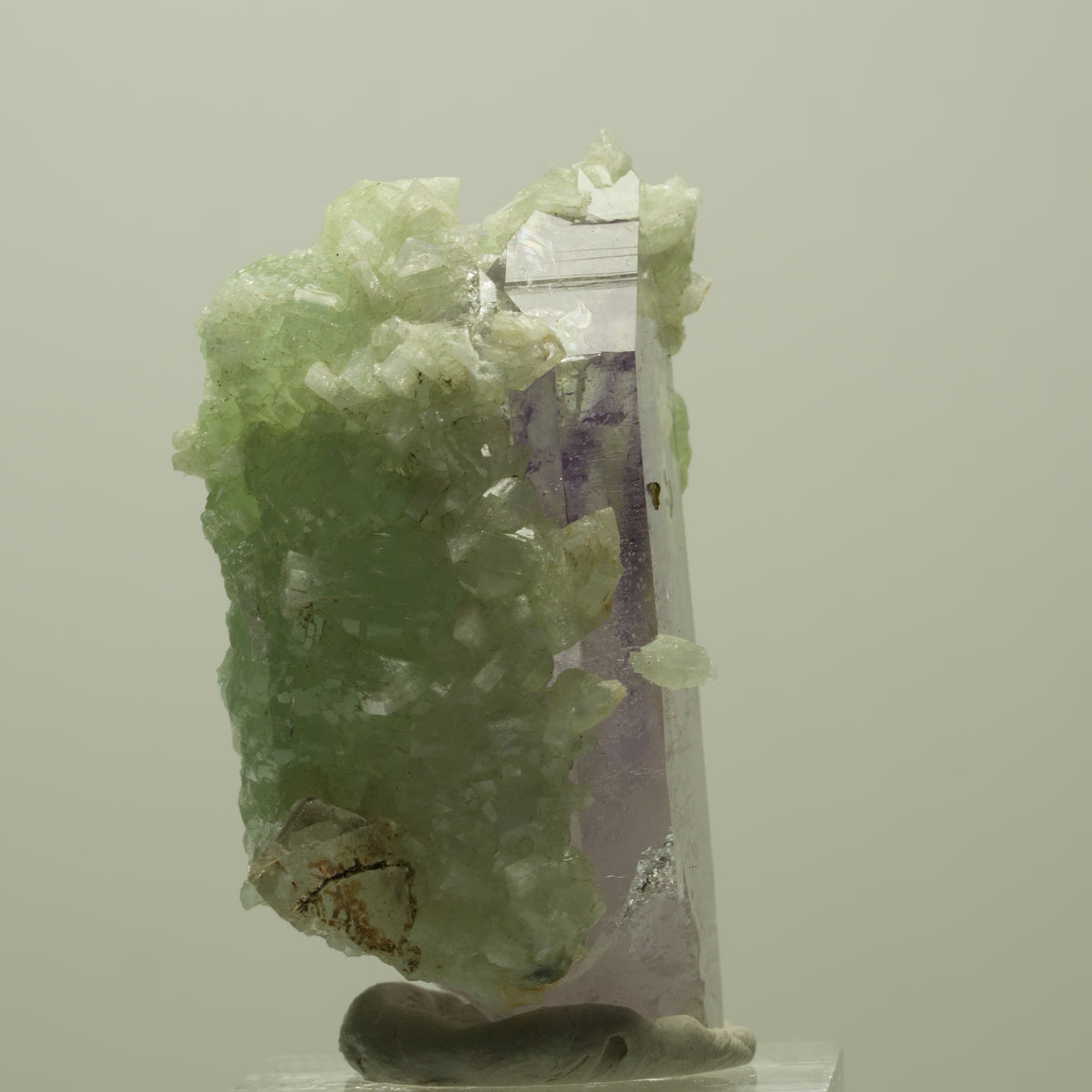 Lemurian Skelett Phantom Amethyst mit Prehnit Streep Mine, Goboboseb, Namibia 47*35*23mm #14816