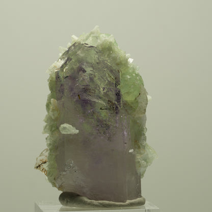 Lemurian Skelett Phantom Amethyst mit Prehnit Streep Mine, Goboboseb, Namibia 47*35*23mm #14816
