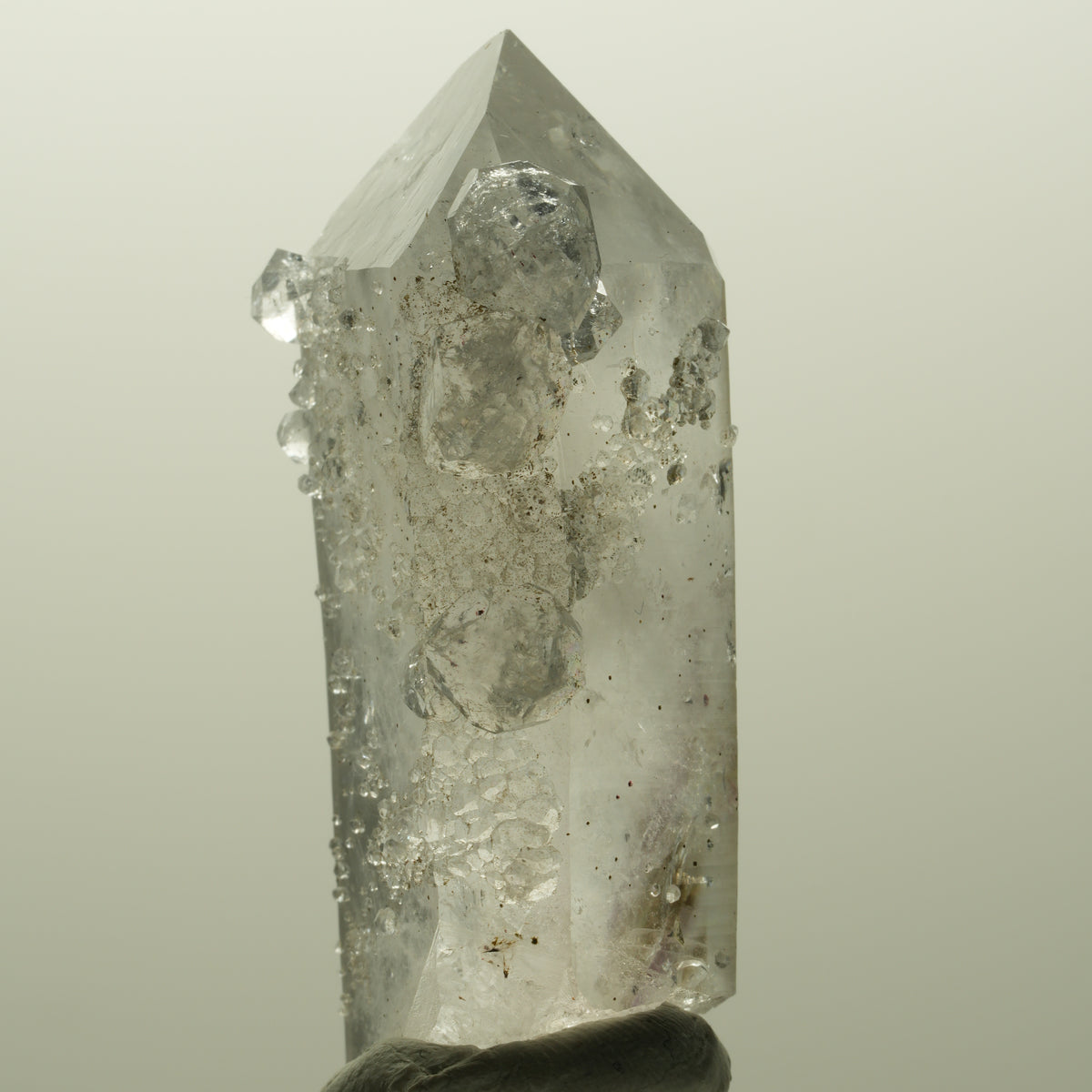 Lemurian Skelett Phantom Amethyst mit Analcim Streep Mine, Goboboseb, Namibia 56*29*21mm #14817