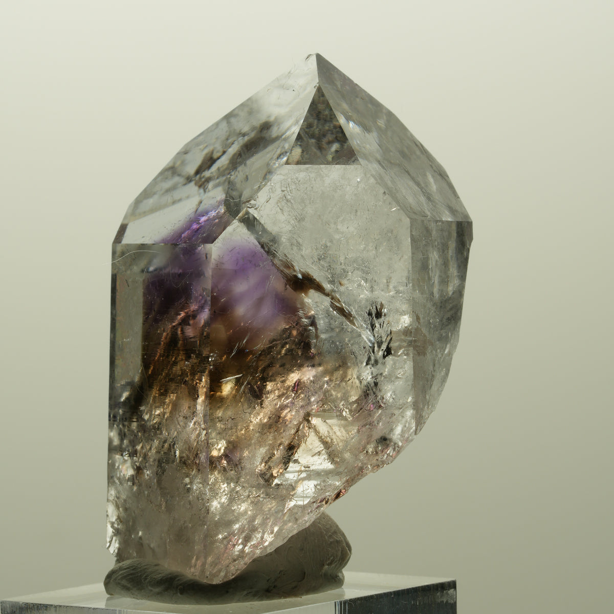 Lemurian Skelett Phantom Amethyst mit Hämatit Streep Mine, Goboboseb, Namibia 52*32*28mm #14818