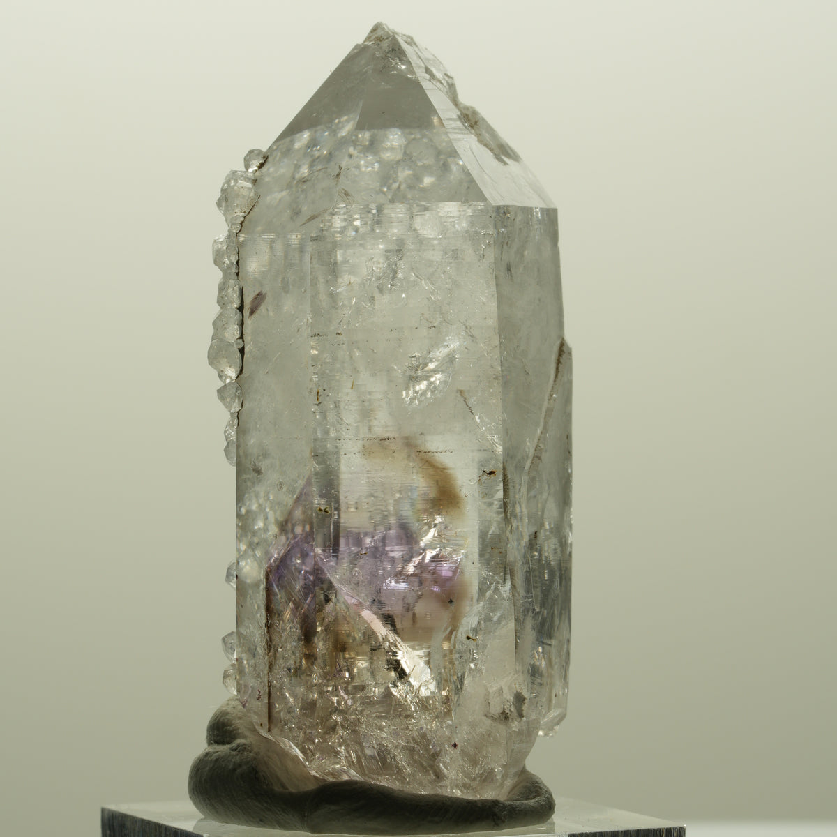 Lemurian Skelett Phantom Amethyst mit Analcim Streep Mine, Goboboseb, Namibia 54*26*20mm #14819