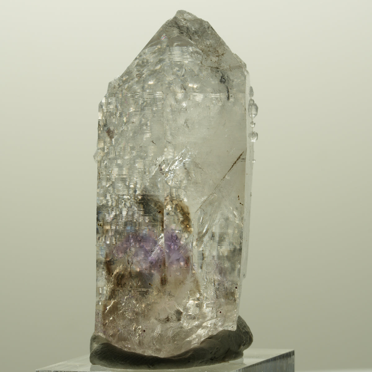Lemurian Skelett Phantom Amethyst mit Analcim Streep Mine, Goboboseb, Namibia 54*26*20mm #14819