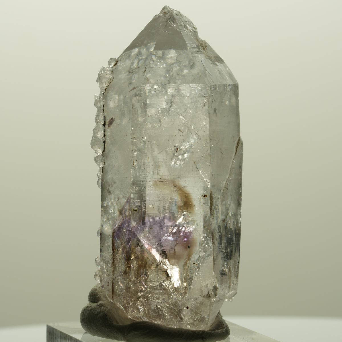 Lemurian Skelett Phantom Amethyst mit Analcim Streep Mine, Goboboseb, Namibia 54*26*20mm #14819