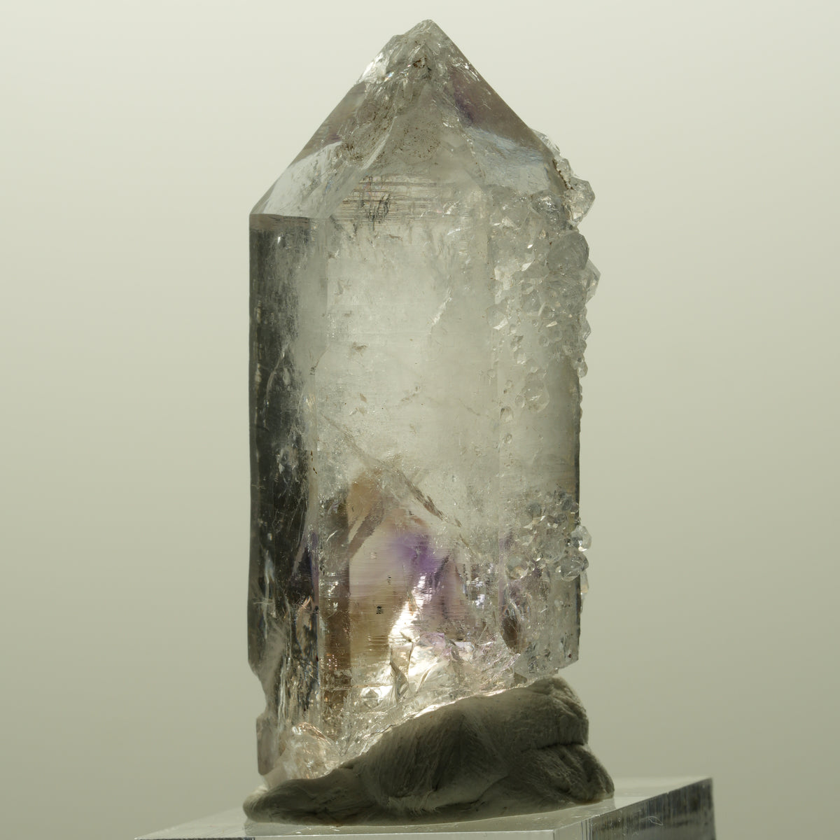 Lemurian Skelett Phantom Amethyst mit Analcim Streep Mine, Goboboseb, Namibia 54*26*20mm #14819