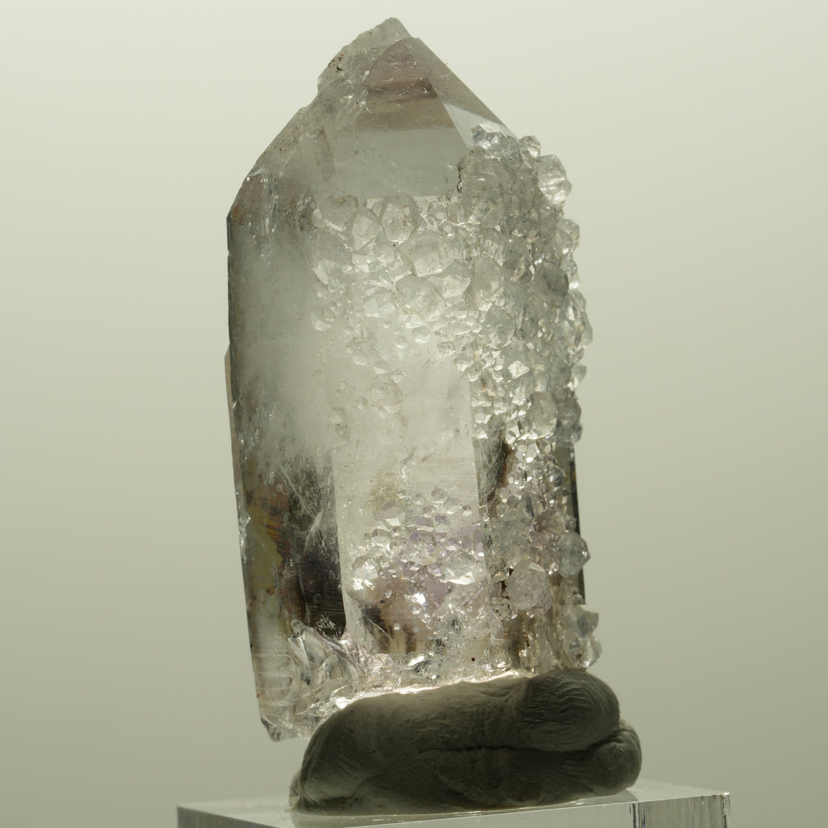 Lemurian Skelett Phantom Amethyst mit Analcim Streep Mine, Goboboseb, Namibia 54*26*20mm #14819