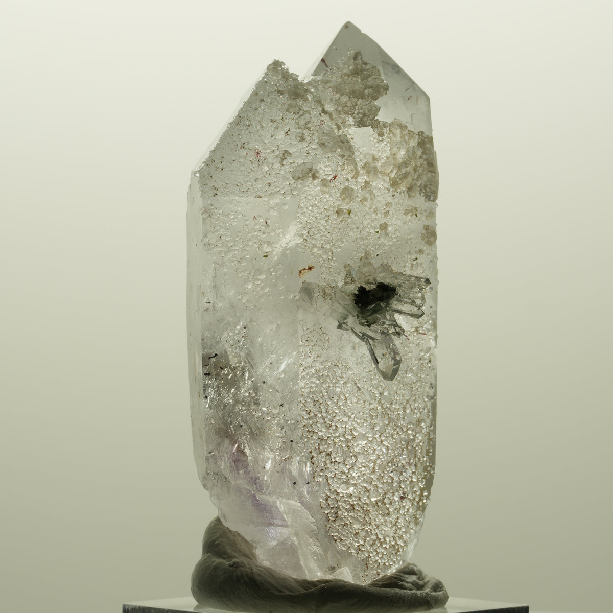 Harlekin Lemurian Phantom Amethyst mit Analcim Streep Mine, Goboboseb, Namibia 60*29*26mm #14820
