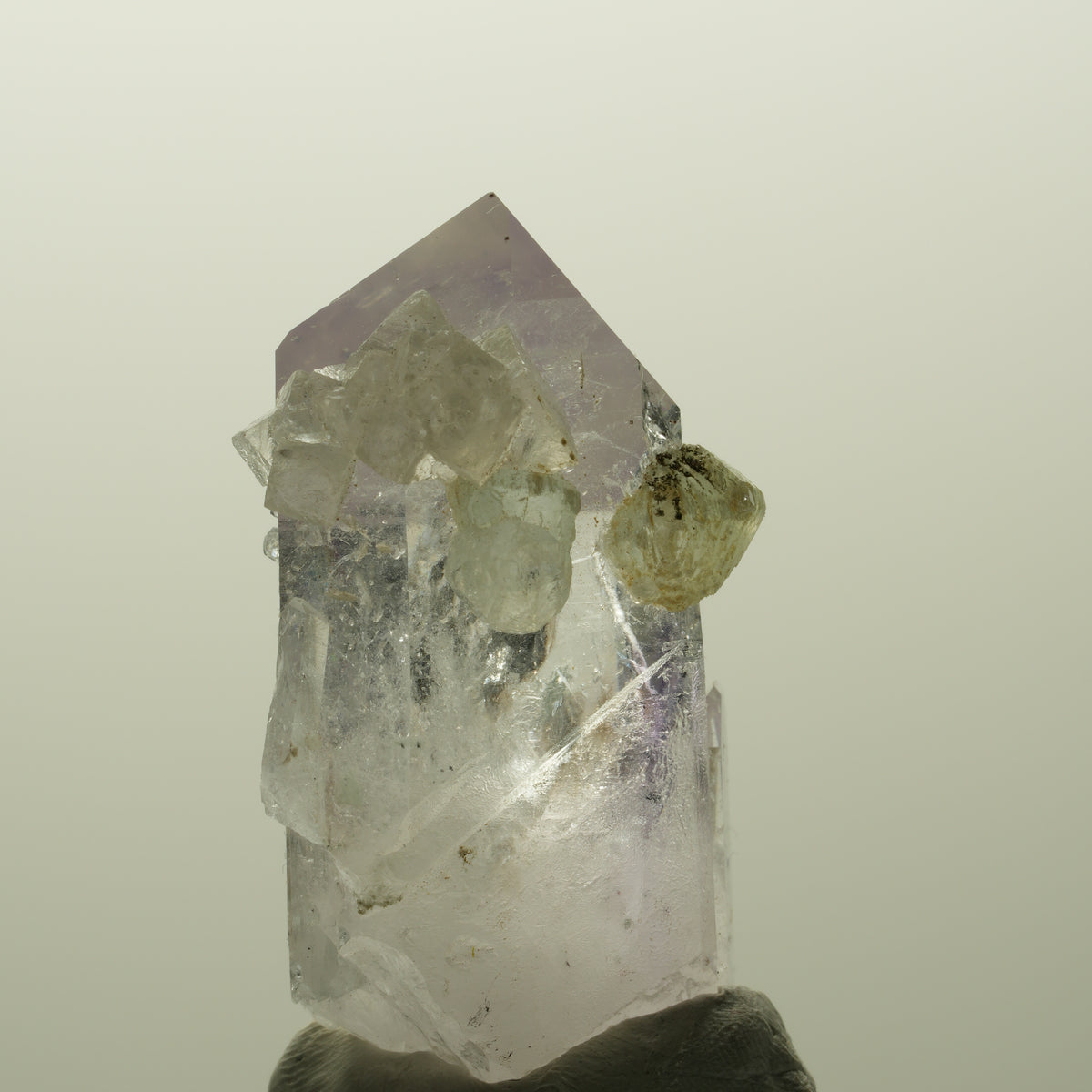 Lemurian Phantom Amethyst mit Analcim, Prehnit, Calcit Streep Mine, Namibia 47*28*24mm #14821