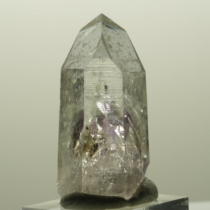 Harlekin Lemurian Phantom Amethyst mit Analcim, Prehnit Streep Mine, Namibia 47*21*25mm #14822