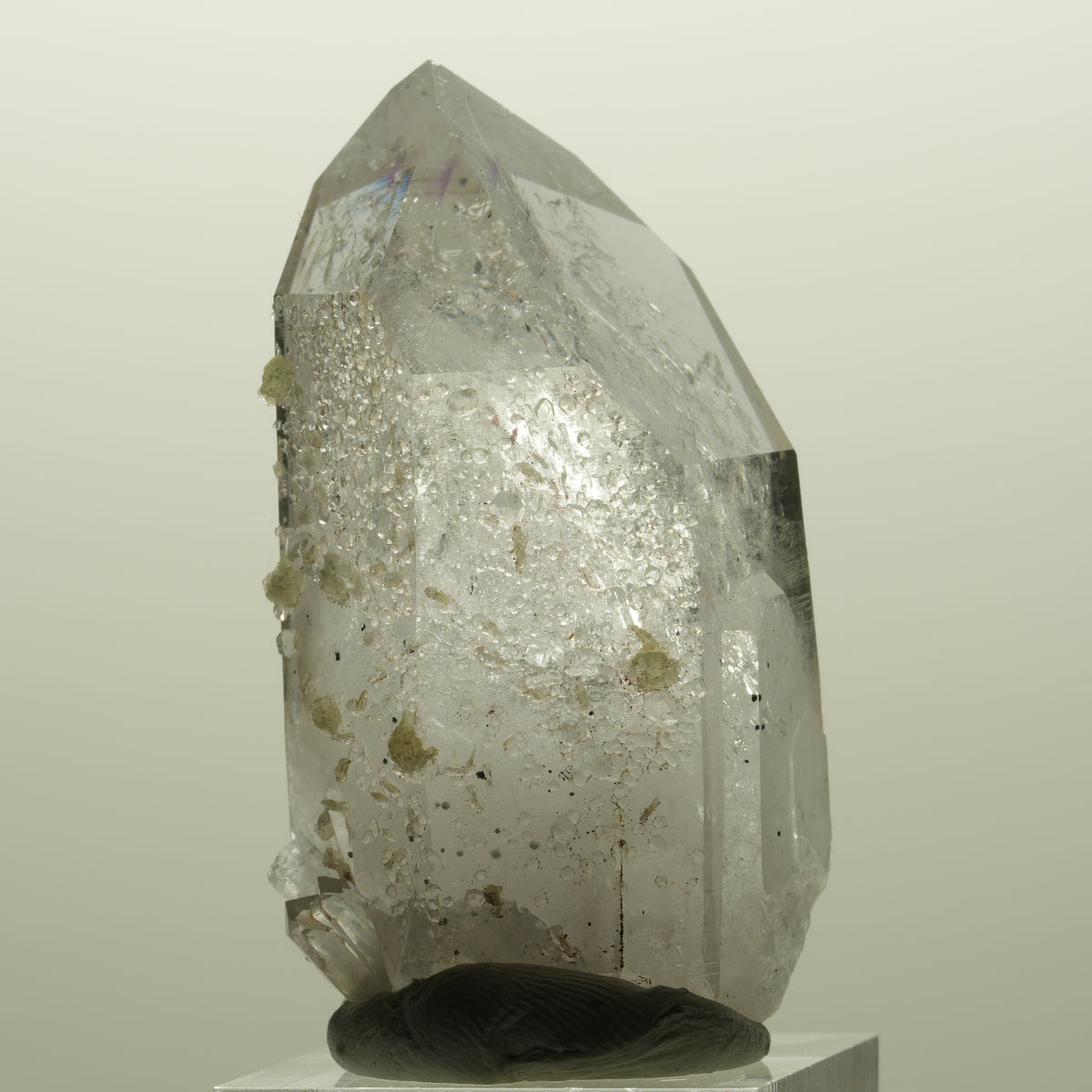Harlekin Lemurian Phantom Amethyst mit Analcim, Prehnit Streep Mine, Namibia 56*31*27mm #14825