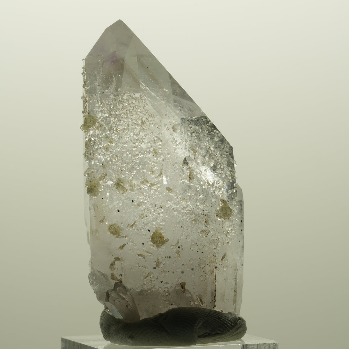 Harlekin Lemurian Phantom Amethyst mit Analcim, Prehnit Streep Mine, Namibia 56*31*27mm #14825