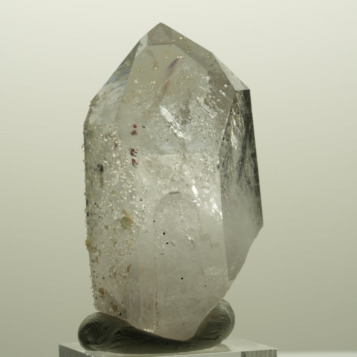 Harlekin Lemurian Phantom Amethyst mit Analcim, Prehnit Streep Mine, Namibia 56*31*27mm #14825
