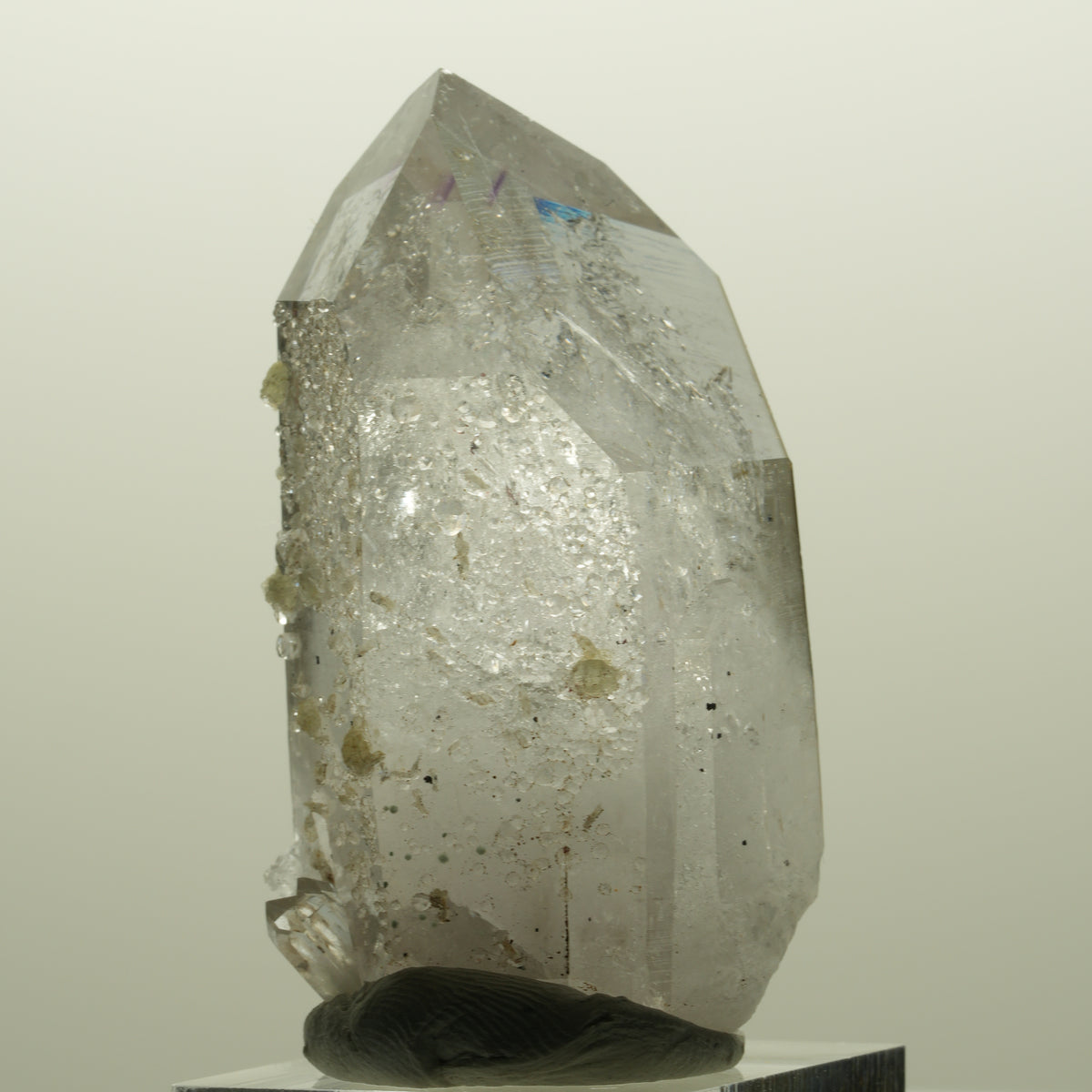 Harlekin Lemurian Phantom Amethyst mit Analcim, Prehnit Streep Mine, Namibia 56*31*27mm #14825
