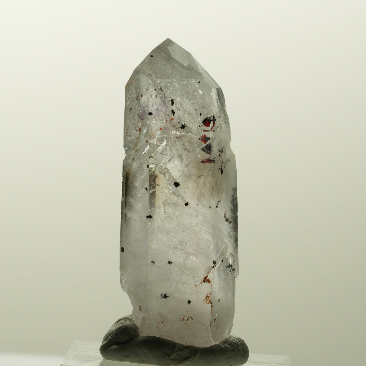 Harlekin Skelett Phantom Amethyst mit Epidot Streep Mine, Goboboseb, Namibia 43*16*13mm #14829