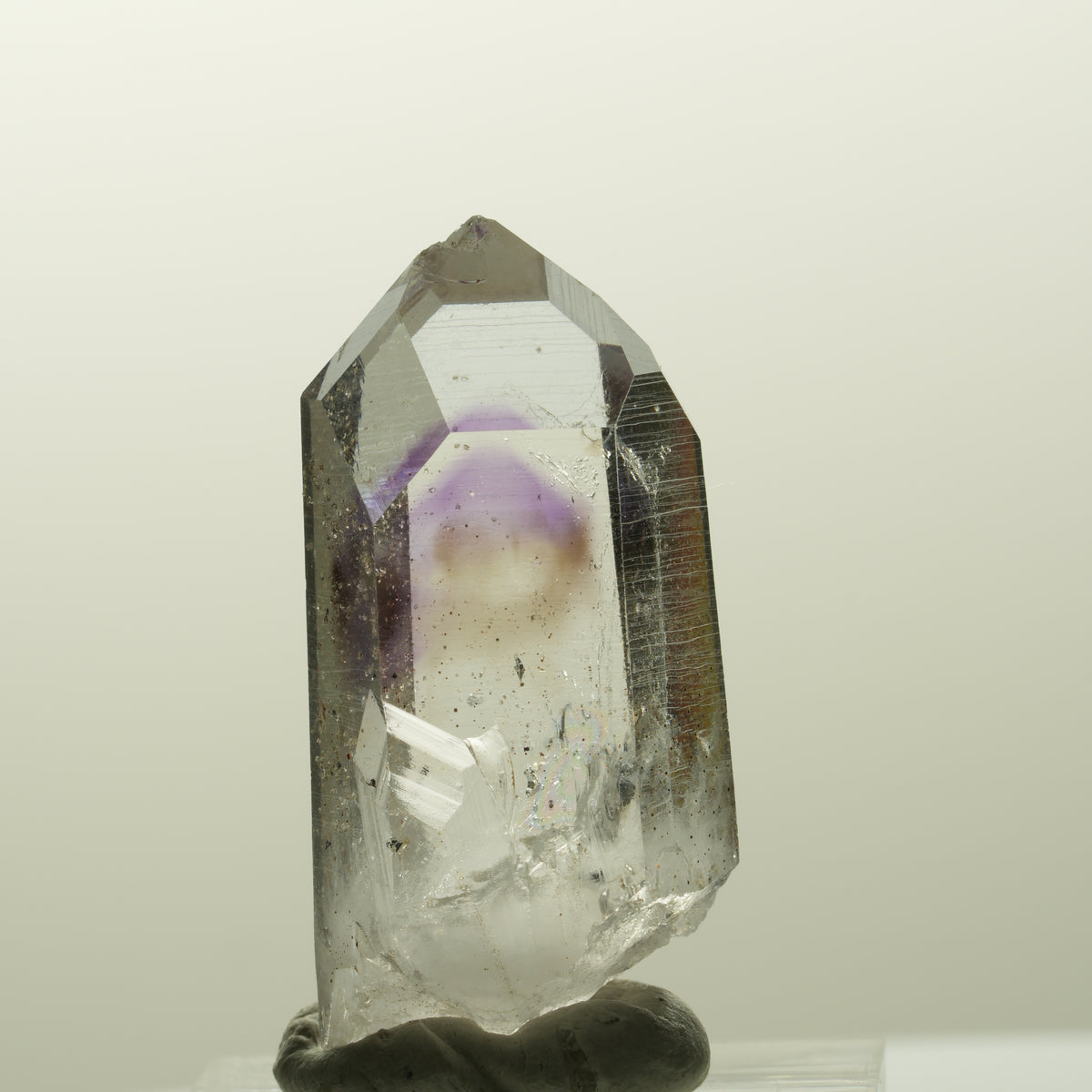 Lemurian Phantom Amethyst mit Analcim, Hämatit Streep Mine, Goboboseb, Namibia 38*17*16mm #14830