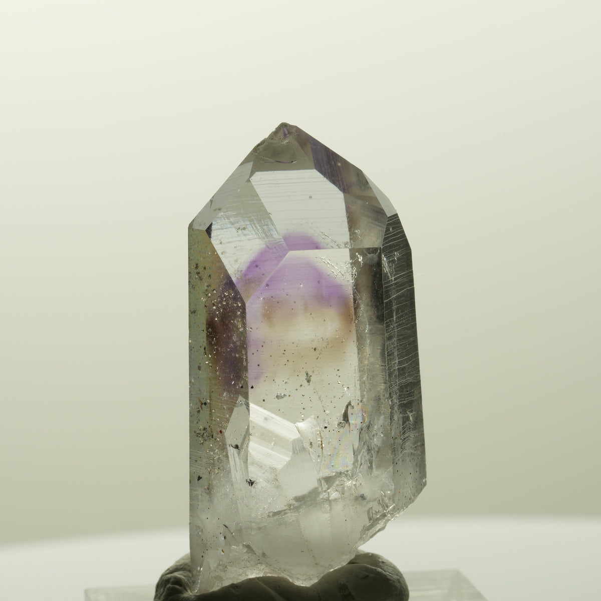 Lemurian Phantom Amethyst mit Analcim, Hämatit Streep Mine, Goboboseb, Namibia 38*17*16mm #14830