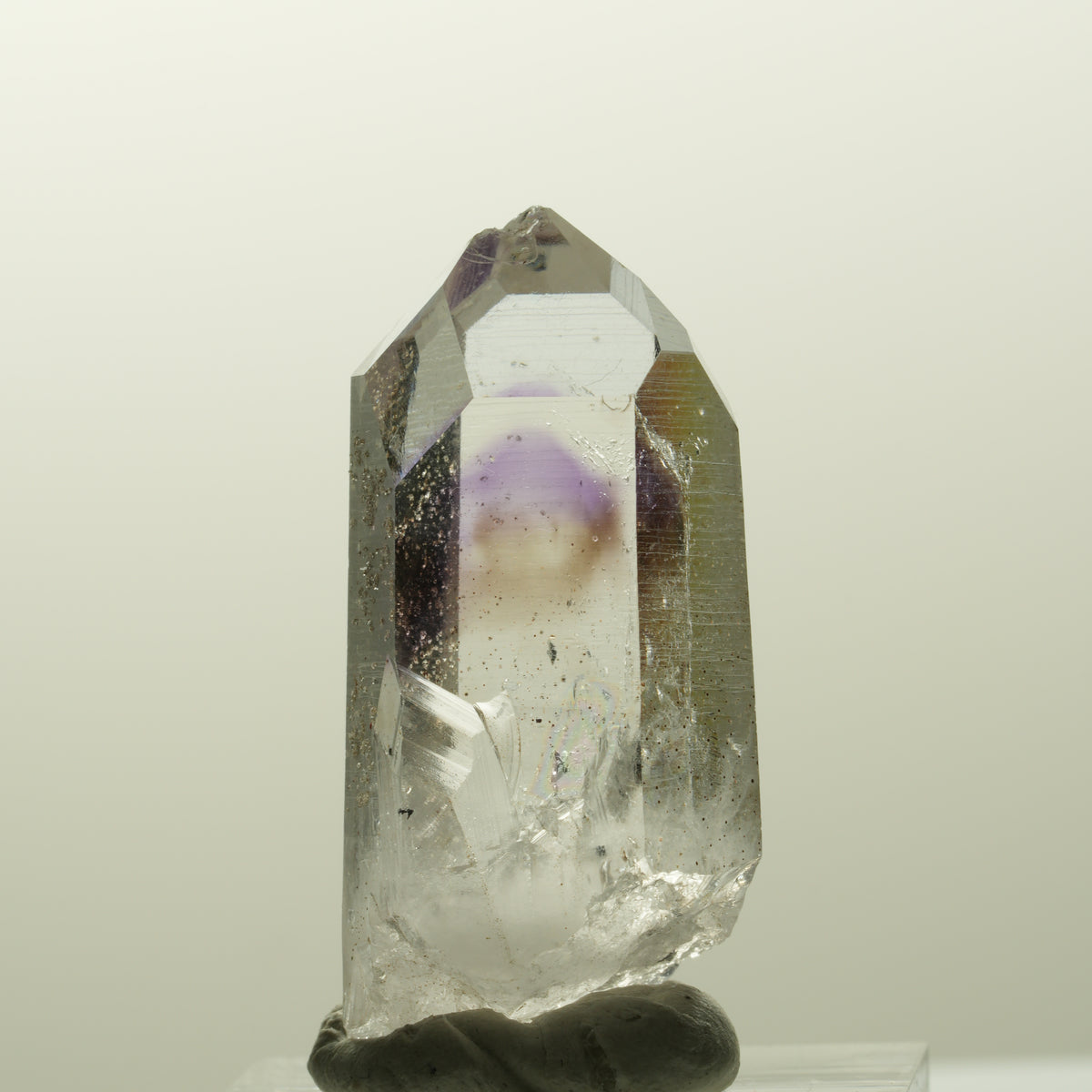 Lemurian Phantom Amethyst mit Analcim, Hämatit Streep Mine, Goboboseb, Namibia 38*17*16mm #14830