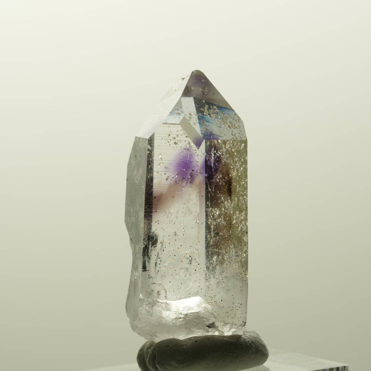 Lemurian Phantom Amethyst mit Analcim, Hämatit Streep Mine, Goboboseb, Namibia 38*17*16mm #14830