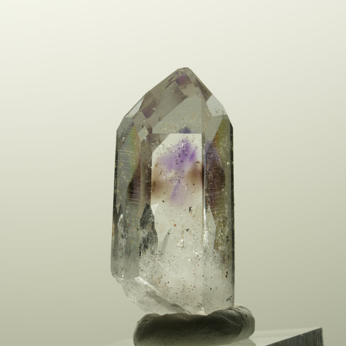 Lemurian Phantom Amethyst mit Analcim, Hämatit Streep Mine, Goboboseb, Namibia 38*17*16mm #14830