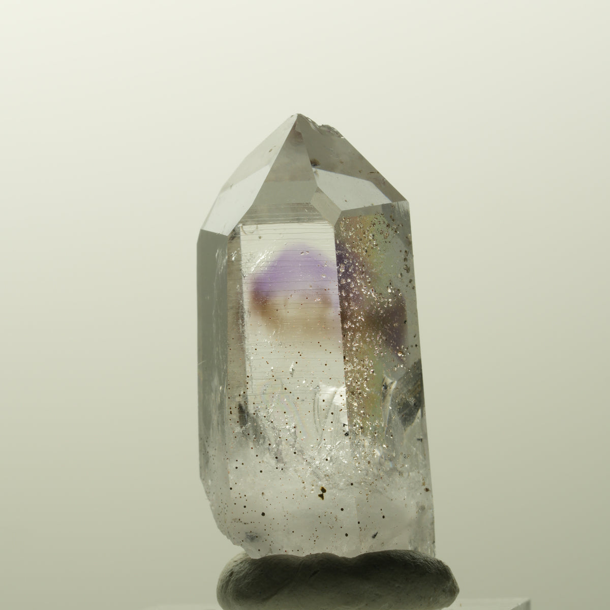 Lemurian Phantom Amethyst mit Analcim, Hämatit Streep Mine, Goboboseb, Namibia 38*17*16mm #14830