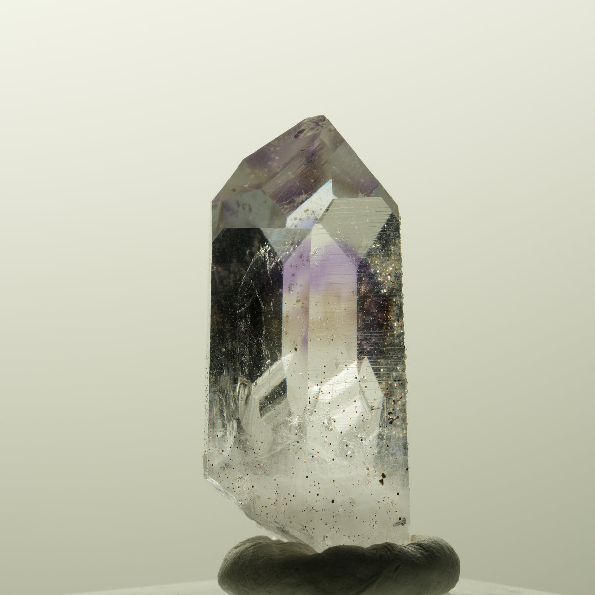 Lemurian Phantom Amethyst mit Analcim, Hämatit Streep Mine, Goboboseb, Namibia 38*17*16mm #14830