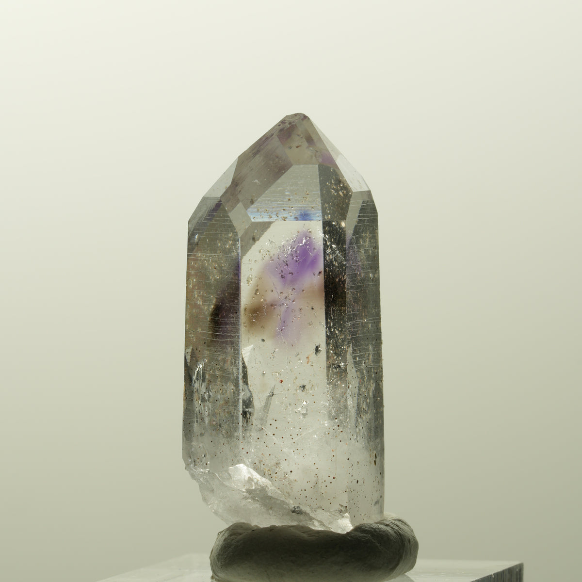 Lemurian Phantom Amethyst mit Analcim, Hämatit Streep Mine, Goboboseb, Namibia 38*17*16mm #14830
