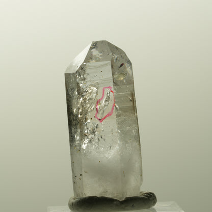 Enhydro Harlekin Lemurian Phantom Rauchquarz, Prehnit Streep Mine, Namibia 37*16*13mm #14831