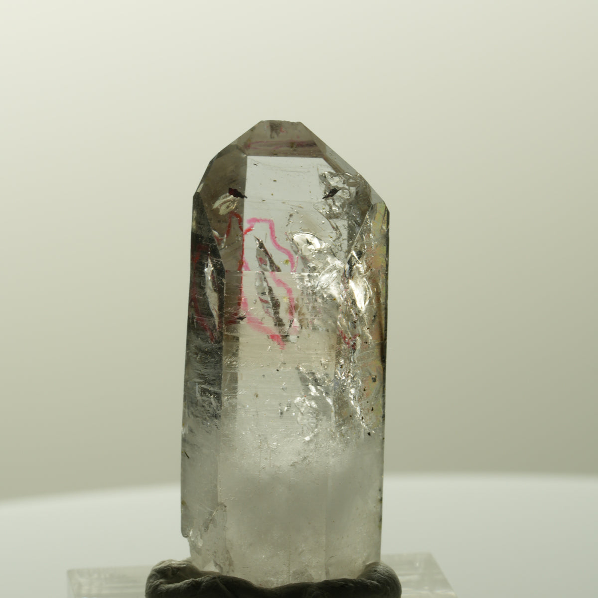 Enhydro Harlekin Lemurian Phantom Rauchquarz, Prehnit Streep Mine, Namibia 37*16*13mm #14831