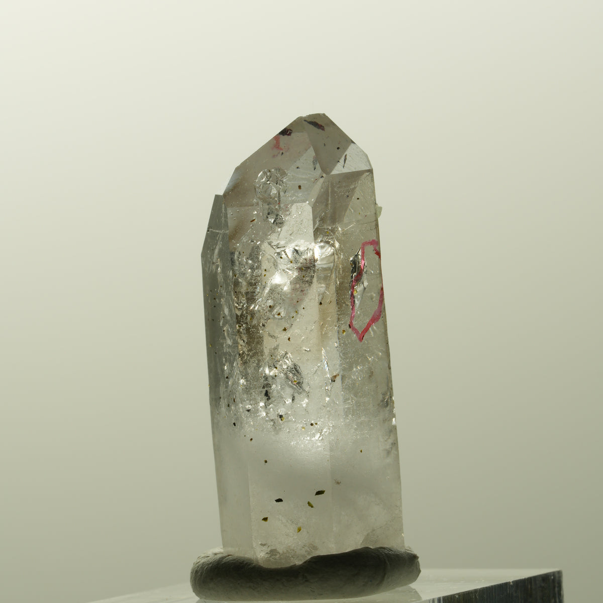 Enhydro Harlekin Lemurian Phantom Rauchquarz, Prehnit Streep Mine, Namibia 37*16*13mm #14831