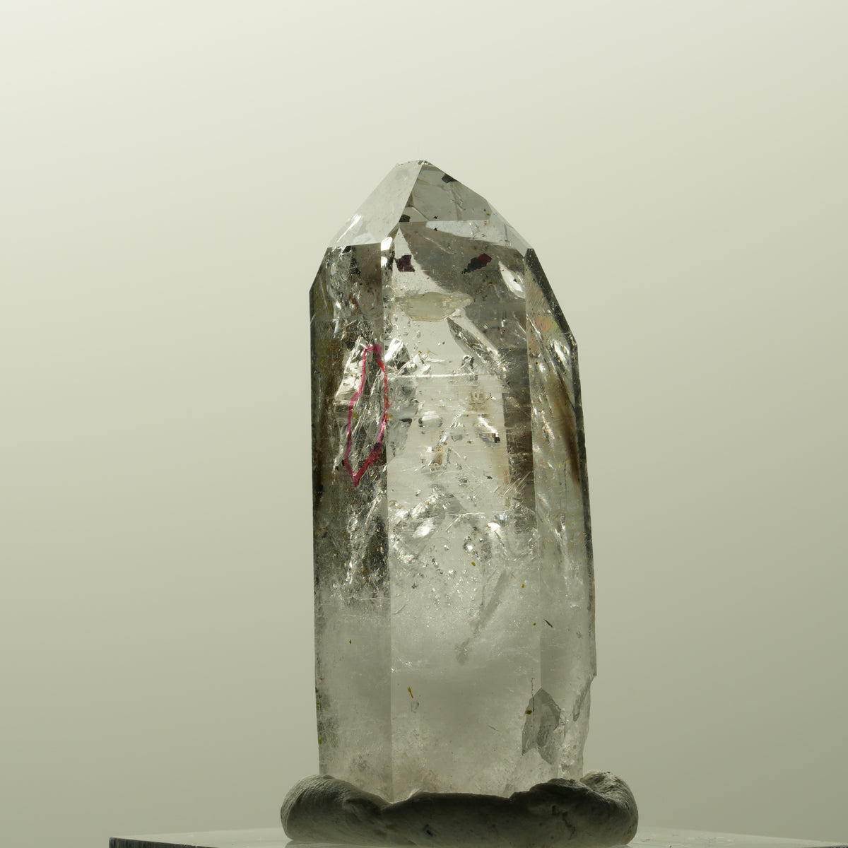 Enhydro Harlekin Lemurian Phantom Rauchquarz, Prehnit Streep Mine, Namibia 37*16*13mm #14831