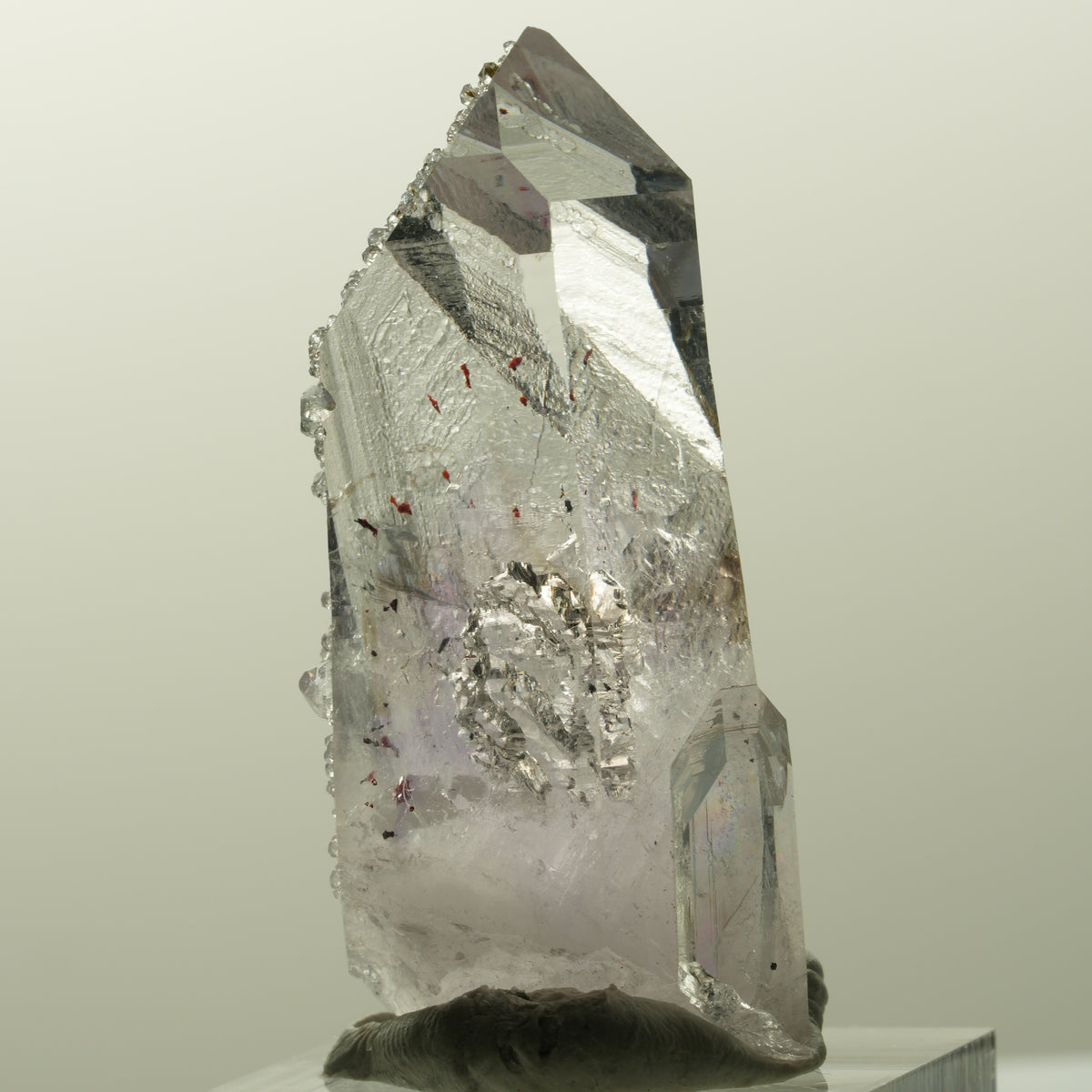 Harlekin Skelett Phantom Amethyst mit Analcim Streep Mine, Goboboseb, Namibia 45*23*16mm #14834