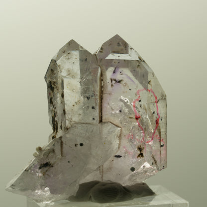 Enhydro Harlekin Phantom Amethyst, Prehnit Epidot 1x Blase Streep Mine, Namibia 36*37*23mm #14835